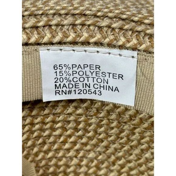 Panama Hat Straw Unisex OS Tan Black Band Fedora Sun Shade Beach Boho Preppy - Picture 7 of 7